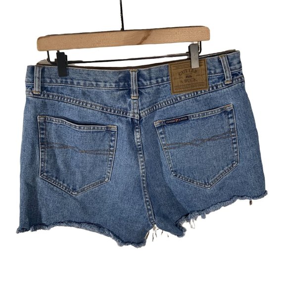 Cutter & Buck Raw Hem High Rise Denim Shorts 10 - Picture 7 of 8